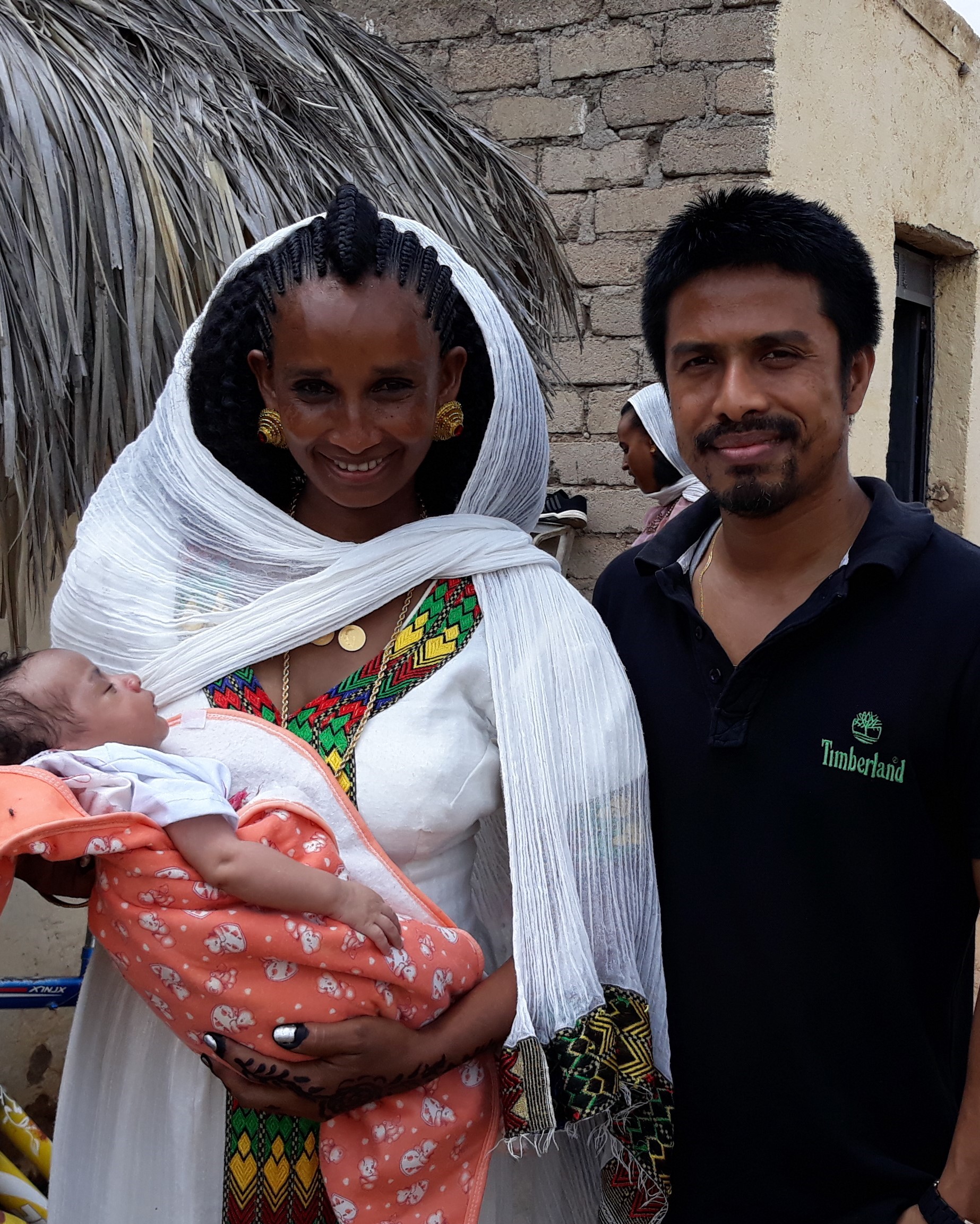 Happy moments, when a mother with a successful C-section Dr. Sailesh performed and was invited in to the baptism