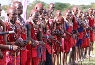Maasai Morans joining a public declaration to end FGM in Kajiado County, Kenya. 