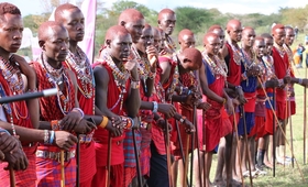 Maasai Morans joining a public declaration to end FGM in Kajiado County, Kenya. 